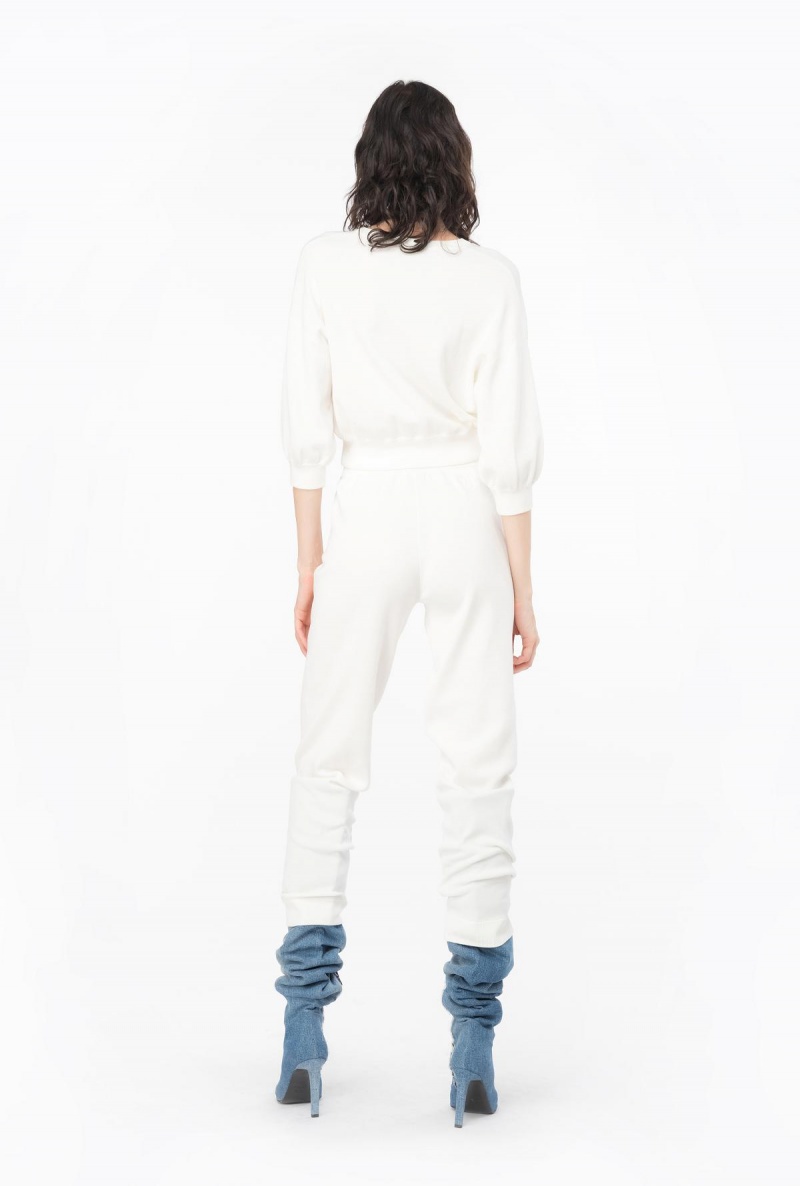 BRIGHT WHITE Pinko Fleece joggers | MYICD57169