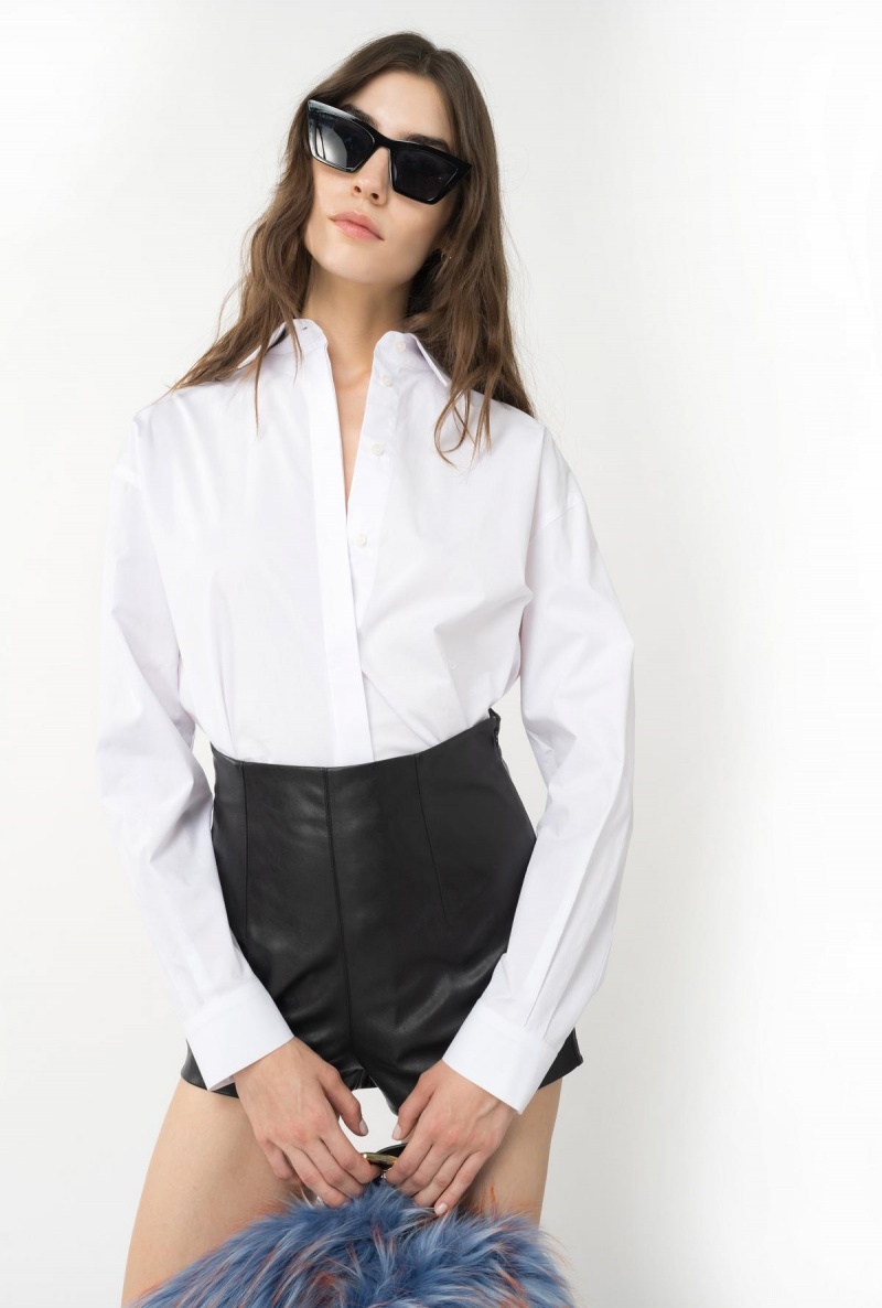 BRIGHT WHITE Pinko Poplin shirt | ZMYNQ71130