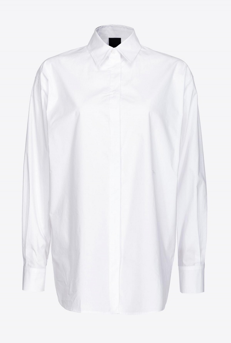 BRIGHT WHITE Pinko Poplin shirt | ZMYNQ71130