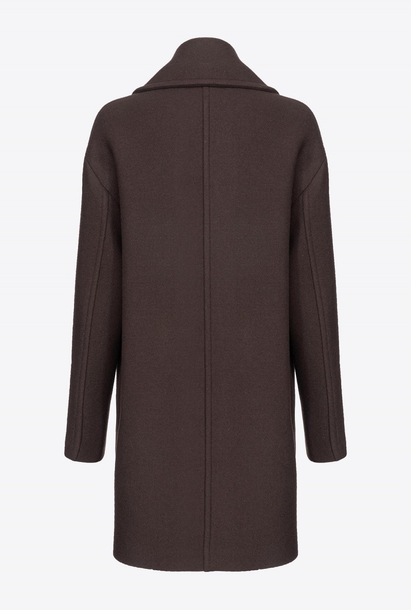 BROWN Pinko Double-breasted cloth coat | UMYTG68408