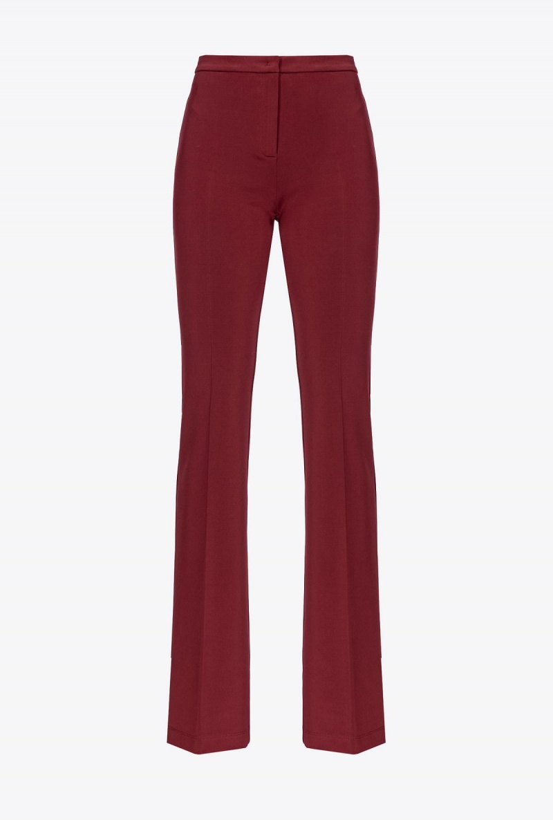 BURGUNDY-PORT ROYALE Pinko Flared flowing neoprene trousers | TMYWZ99935