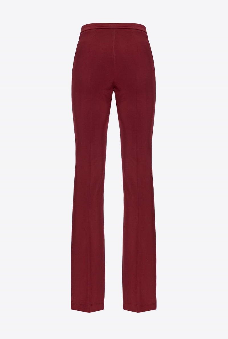 BURGUNDY-PORT ROYALE Pinko Flared flowing neoprene trousers | TMYWZ99935