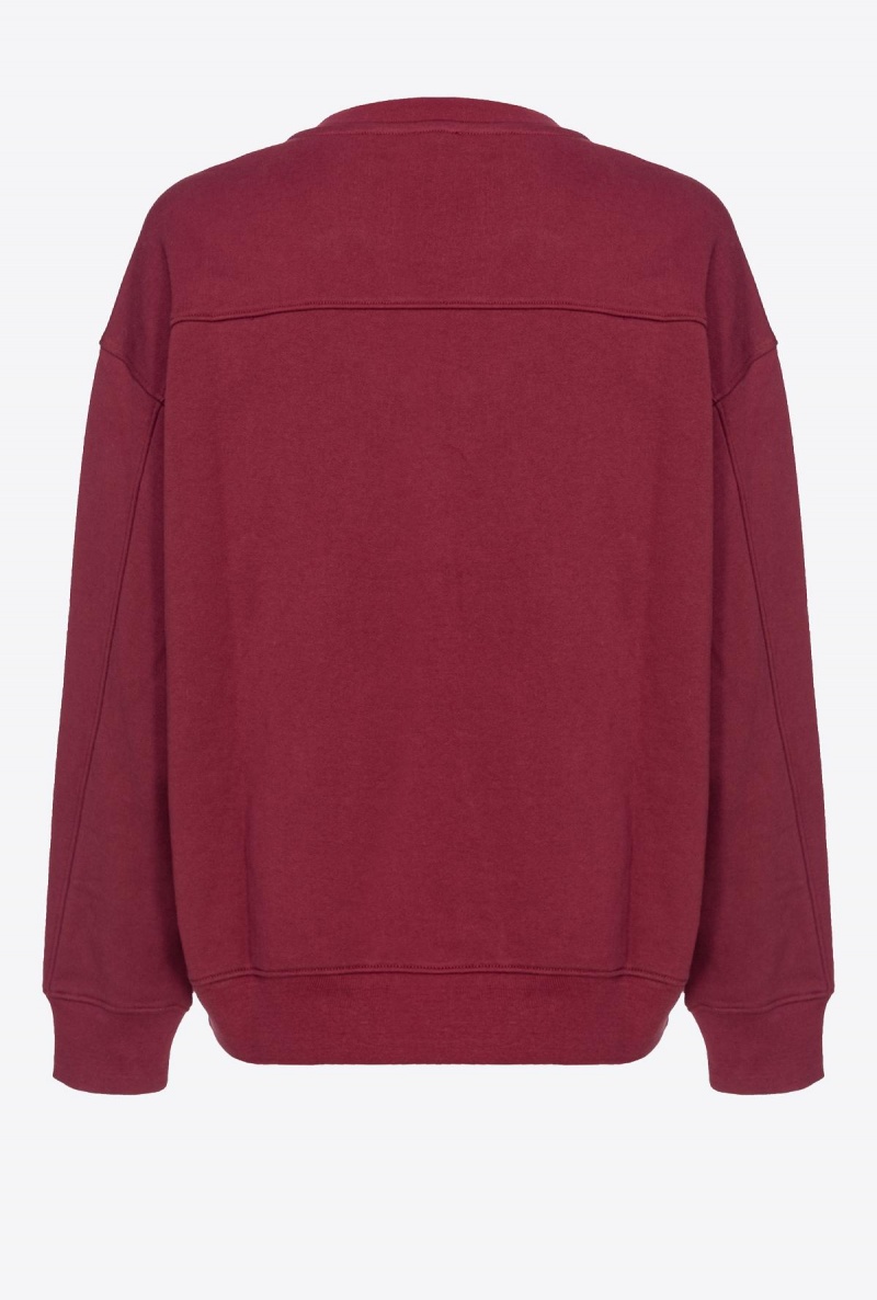 BURGUNDY-PORT ROYALE Pinko Sweatshirt with Love Birds embroidery | DMYKV31569