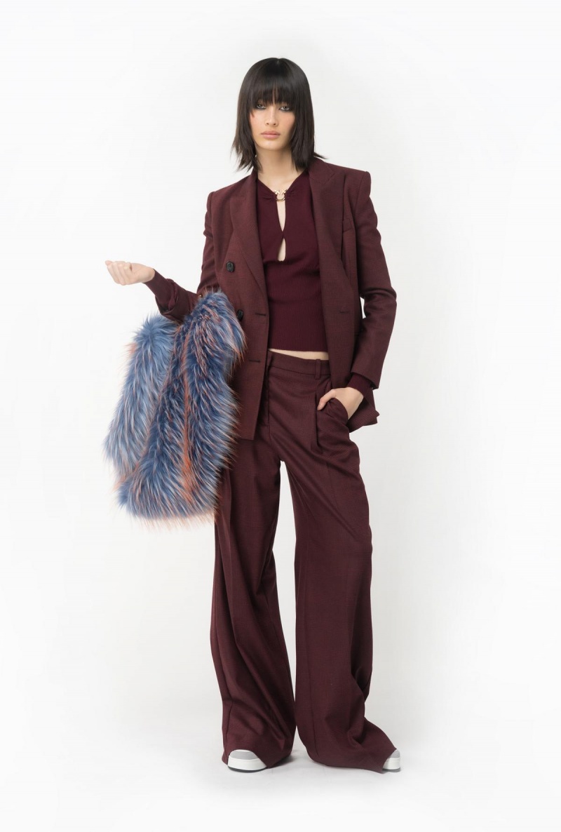 BURGUNDY-PORT ROYALE Pinko Wool sweater with Love Birds buckle | MYEAH30037