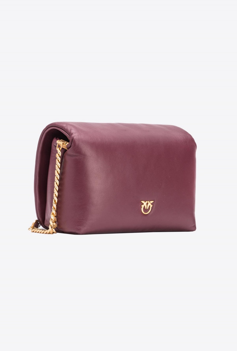 BURGUNDY - WINDSOR WINE-BRUSHED GOLD Pinko Galleria Classic Love Bag Click Puff | DMYVO78576