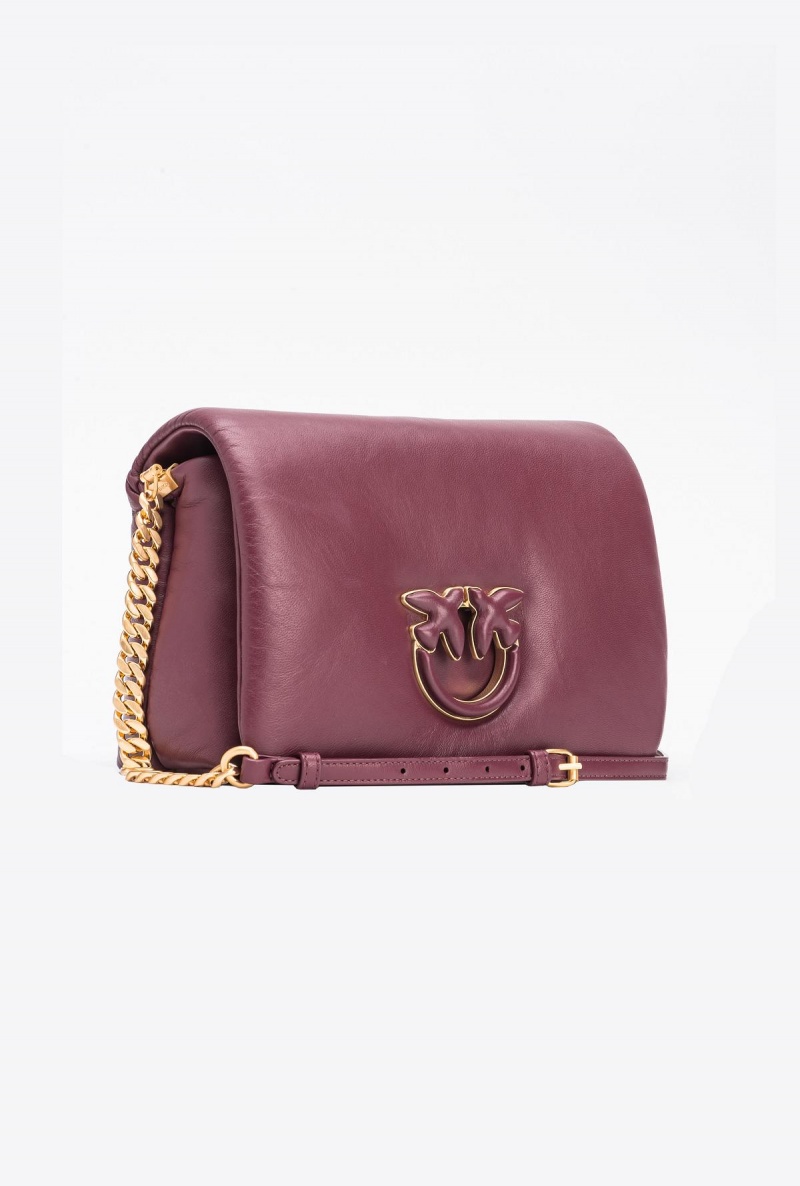 BURGUNDY - WINDSOR WINE-BRUSHED GOLD Pinko Galleria Classic Love Bag Click Puff | DMYVO78576