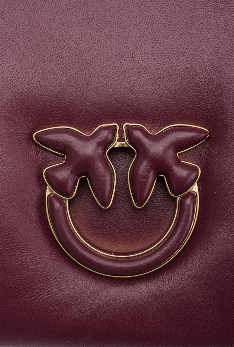 BURGUNDY - WINDSOR WINE-BRUSHED GOLD Pinko Galleria Classic Love Bag Click Puff | DMYVO78576