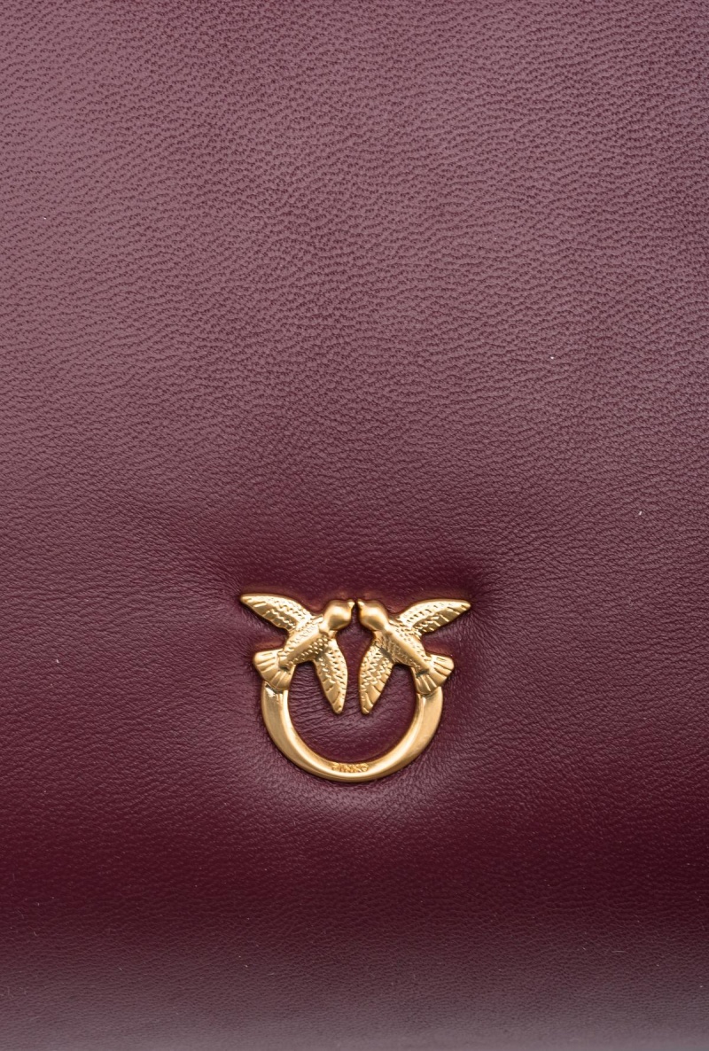 BURGUNDY - WINDSOR WINE-BRUSHED GOLD Pinko Galleria Classic Love Bag Click Puff | DMYVO78576