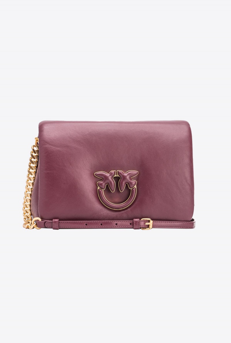 BURGUNDY - WINDSOR WINE-BRUSHED GOLD Pinko Galleria Classic Love Bag Click Puff | DMYVO78576
