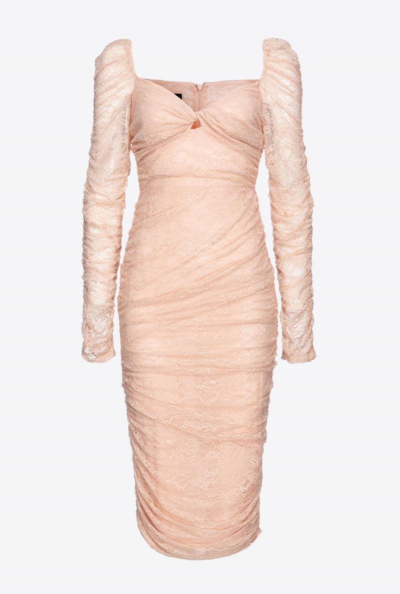 CAMEO PINK Pinko Calf-length lace dress | YMYVQ93023
