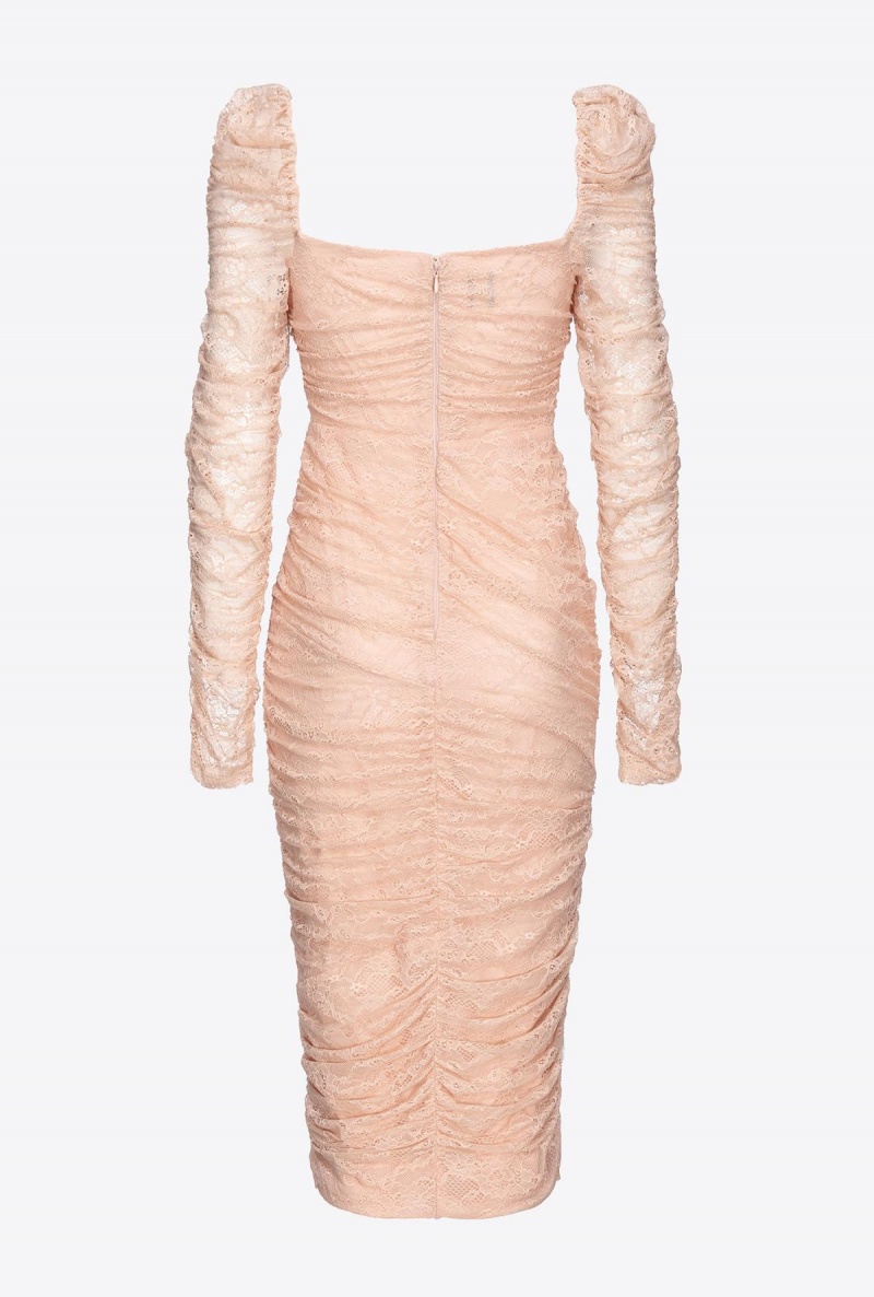 CAMEO PINK Pinko Calf-length lace dress | YMYVQ93023