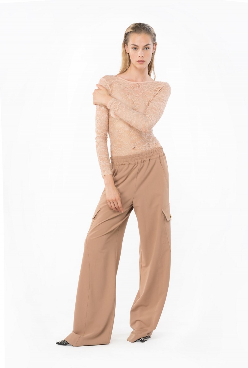CAMEO PINK Pinko Long-sleeved lace bodysuit | XMYBH73943