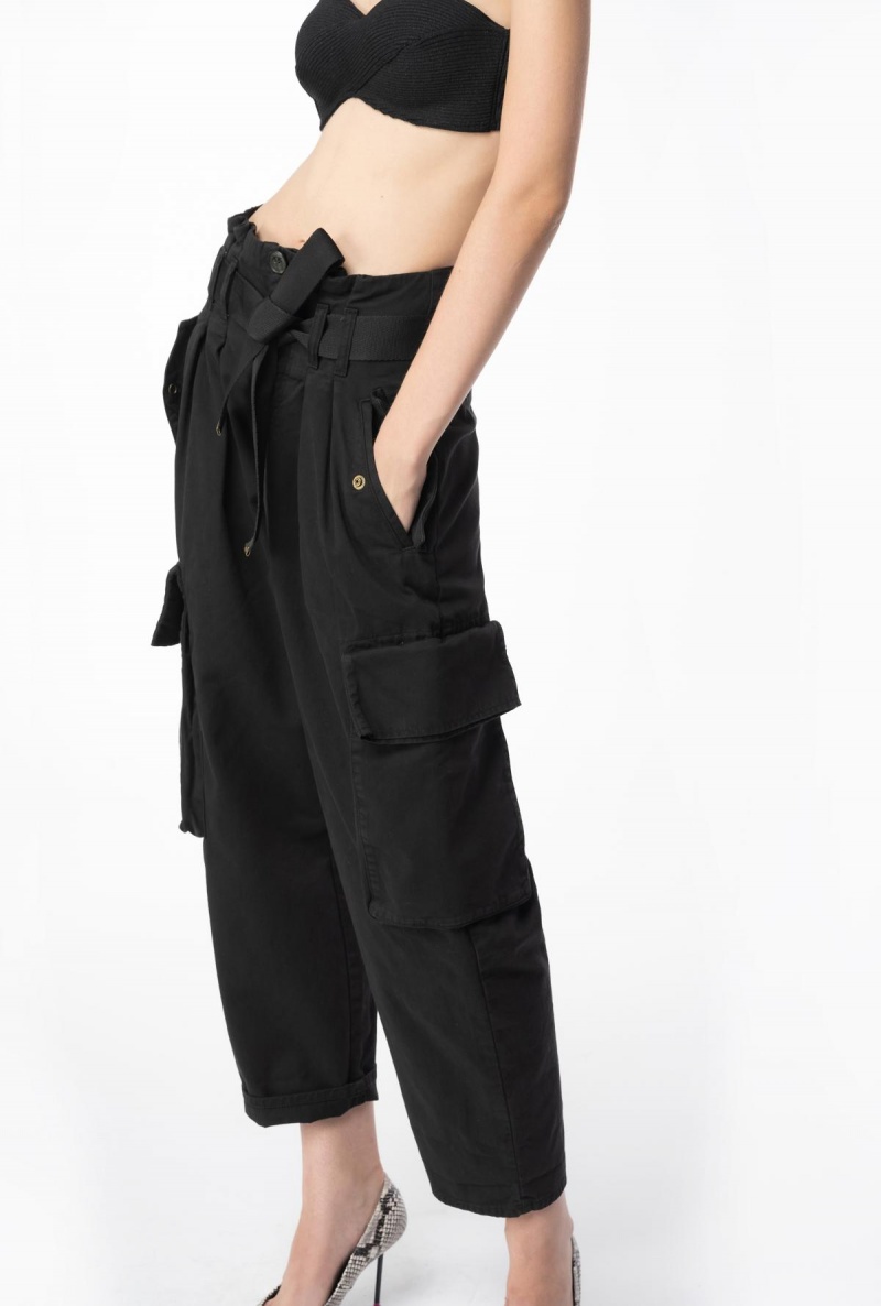 CAVIAR BLACK Pinko Oversized cargo trousers | MYXMI94377