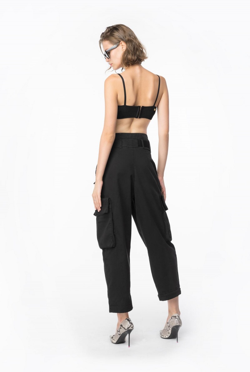 CAVIAR BLACK Pinko Oversized cargo trousers | MYXMI94377