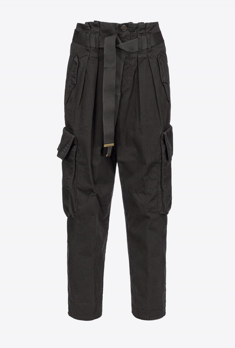 CAVIAR BLACK Pinko Oversized cargo trousers | MYXMI94377