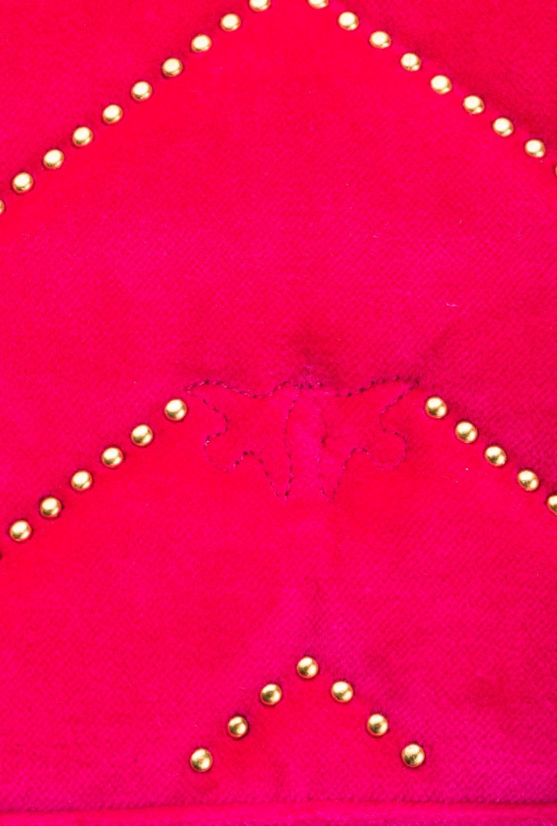 CHERRY-ANTIQUE GOLD Pinko Mini Love Bag Click in velvet with studs | QMYWA41508