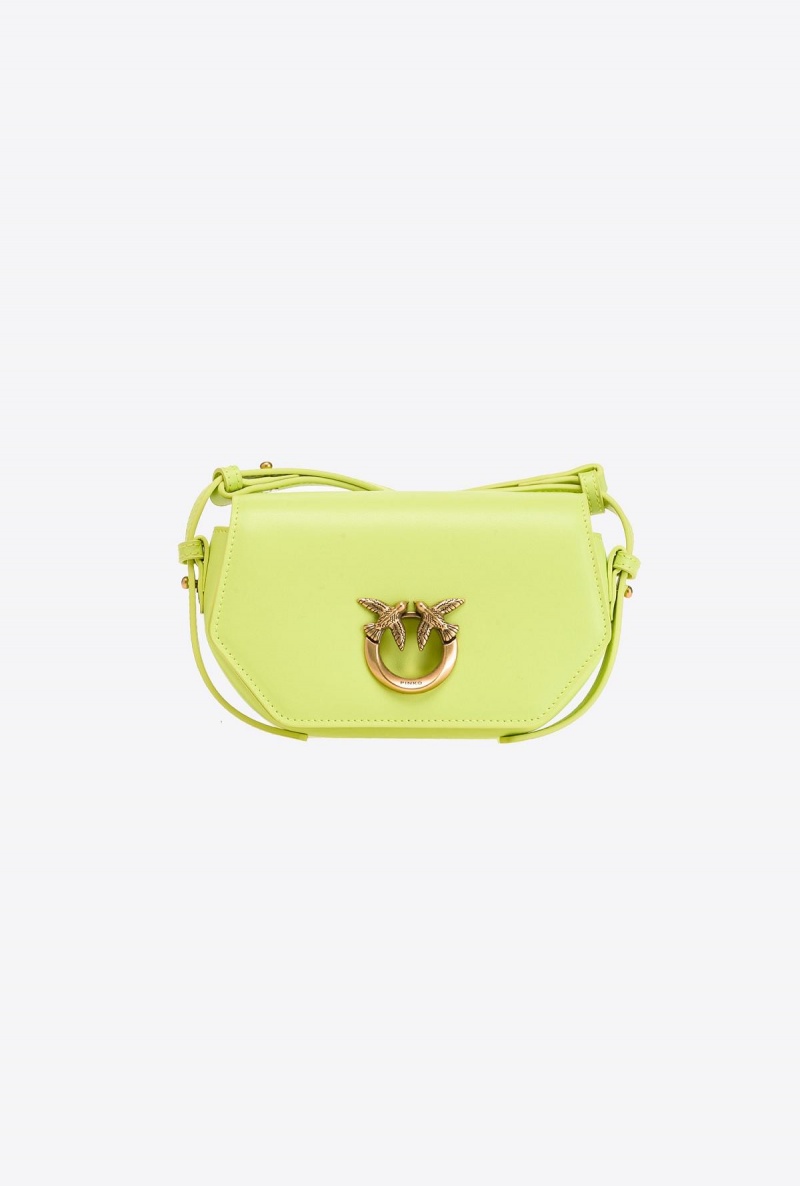 CITRON YELLOW-ANTIQUE GOLD Pinko Baby Love Bag Click Hexagon Simply | AMYWC46323
