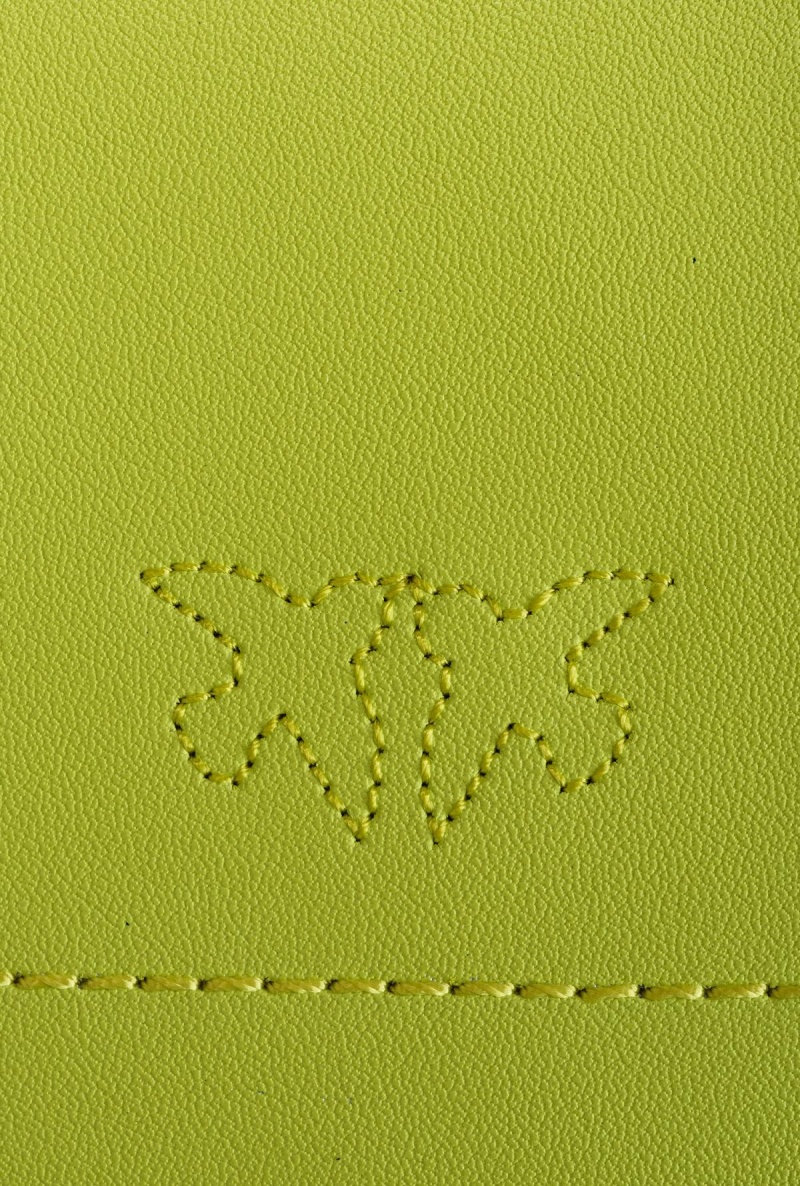 CITRON YELLOW-ANTIQUE GOLD Pinko Micro Love Bag Bell in leather | MMYHR47012
