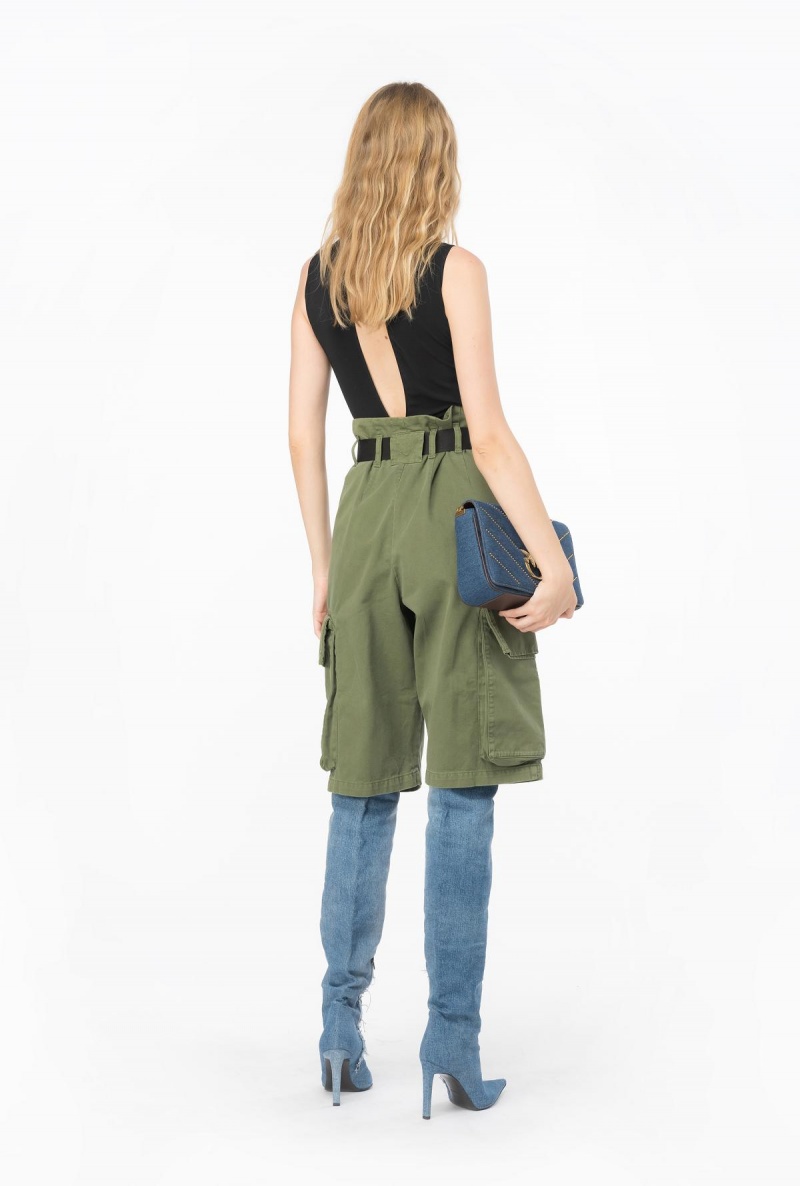 CYPRESS GREEN Pinko Cargo Bermuda shorts | MYEAH19031