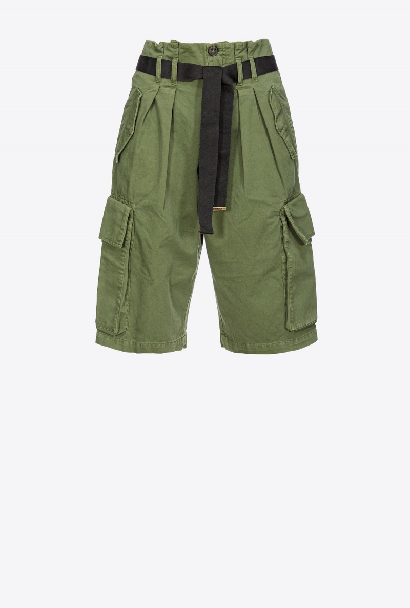CYPRESS GREEN Pinko Cargo Bermuda shorts | MYEAH19031