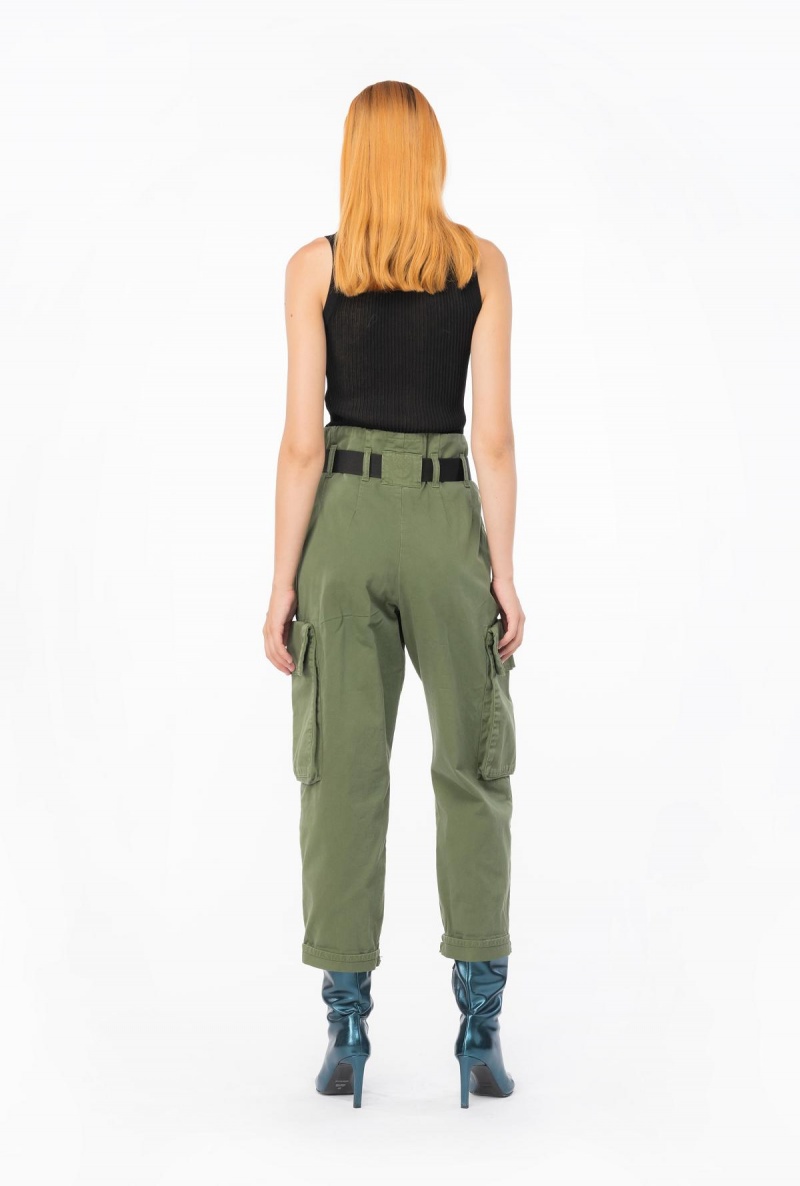 CYPRESS GREEN Pinko Oversized cargo trousers | DMYVO95254