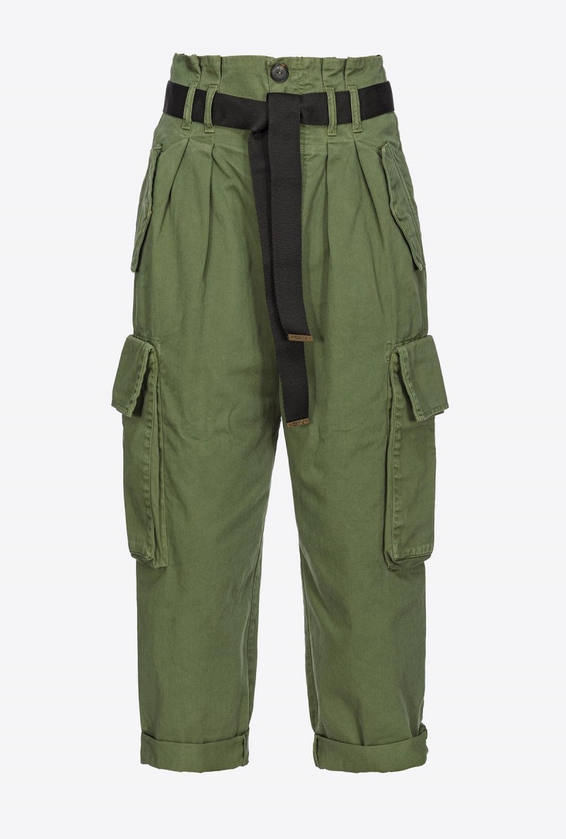 CYPRESS GREEN Pinko Oversized cargo trousers | DMYVO95254
