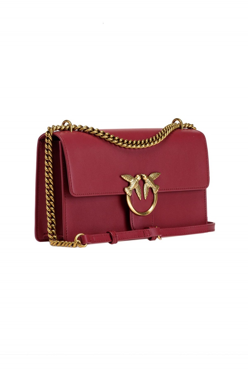 DARK RED-ANTIQUE GOLD Pinko Classic Love Bag One Simply | EMYVG99683