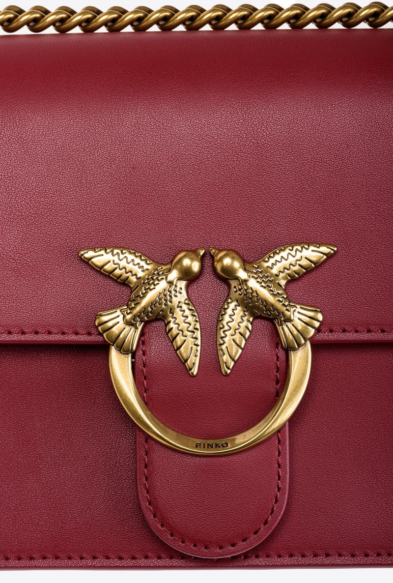 DARK RED-ANTIQUE GOLD Pinko Classic Love Bag One Simply | EMYVG99683