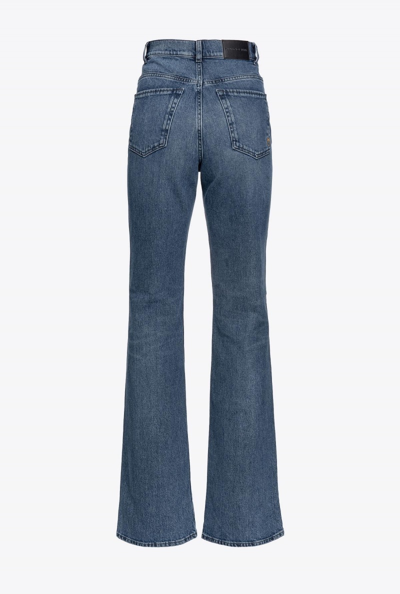 DARK BLACK DIRTY WASH Pinko Flared vintage denim jeans | MYJZR43773
