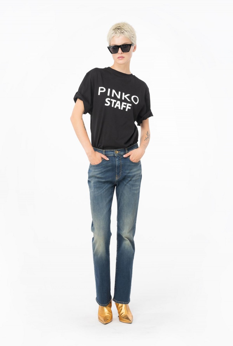 DARK DIRTY WASH Pinko Stretch denim bootcut jeans | MYEAH28911