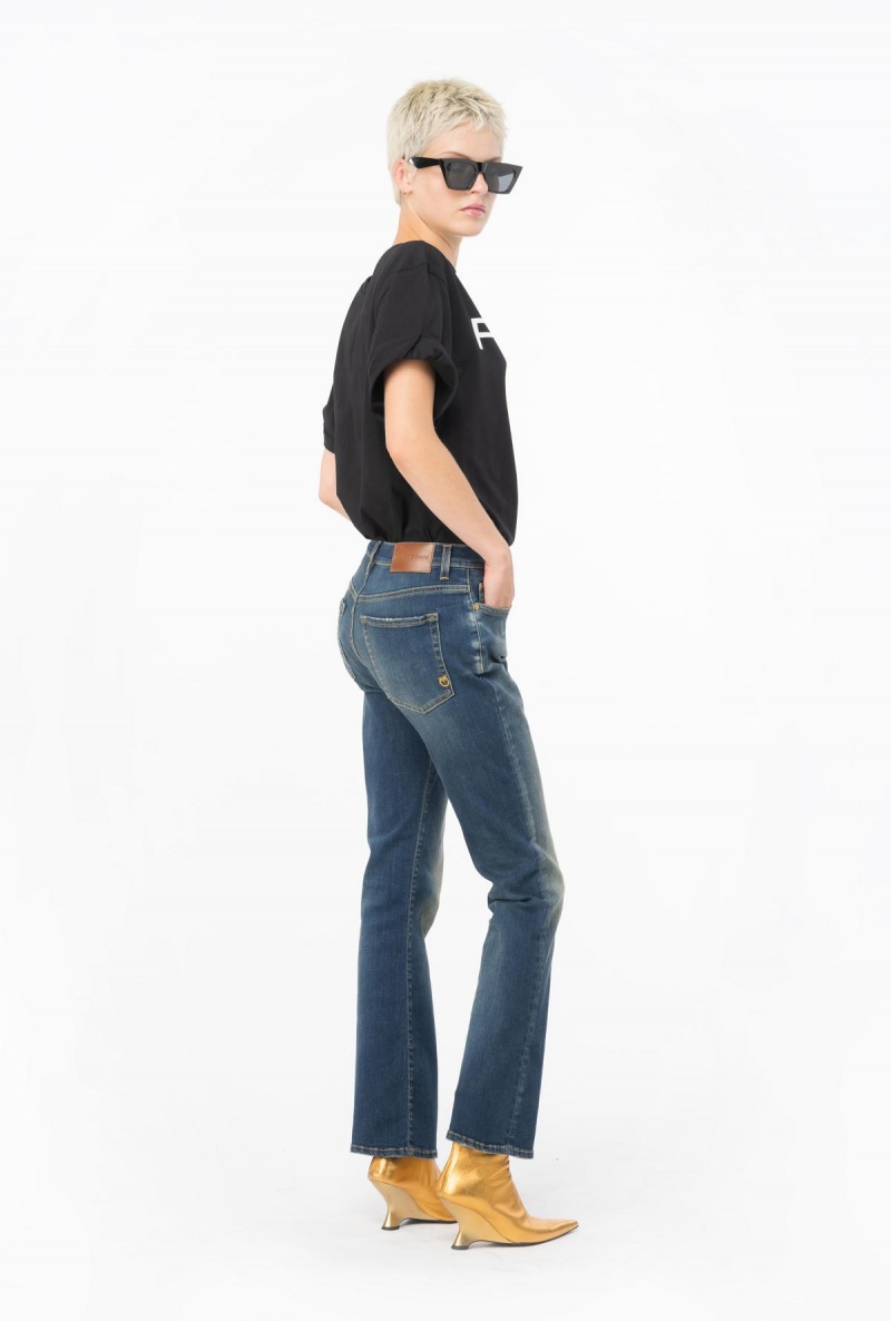 DARK DIRTY WASH Pinko Stretch denim bootcut jeans | MYEAH28911