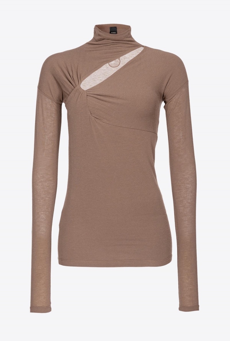 DARK EARTH Pinko Cashmere-blend sweater with cut-out | MYNZX45459