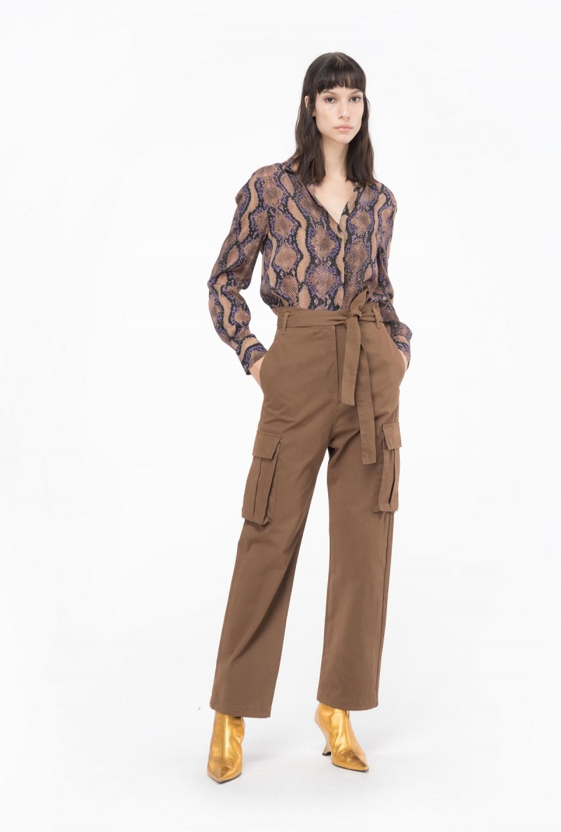 DARK EARTH Pinko Washed cotton cargo trousers | LMYTR84228