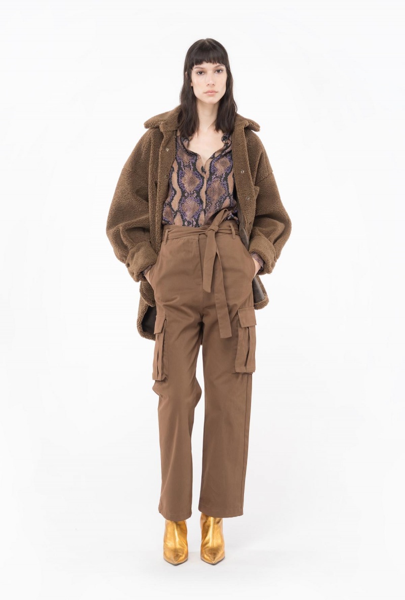 DARK EARTH Pinko Washed cotton cargo trousers | LMYTR84228