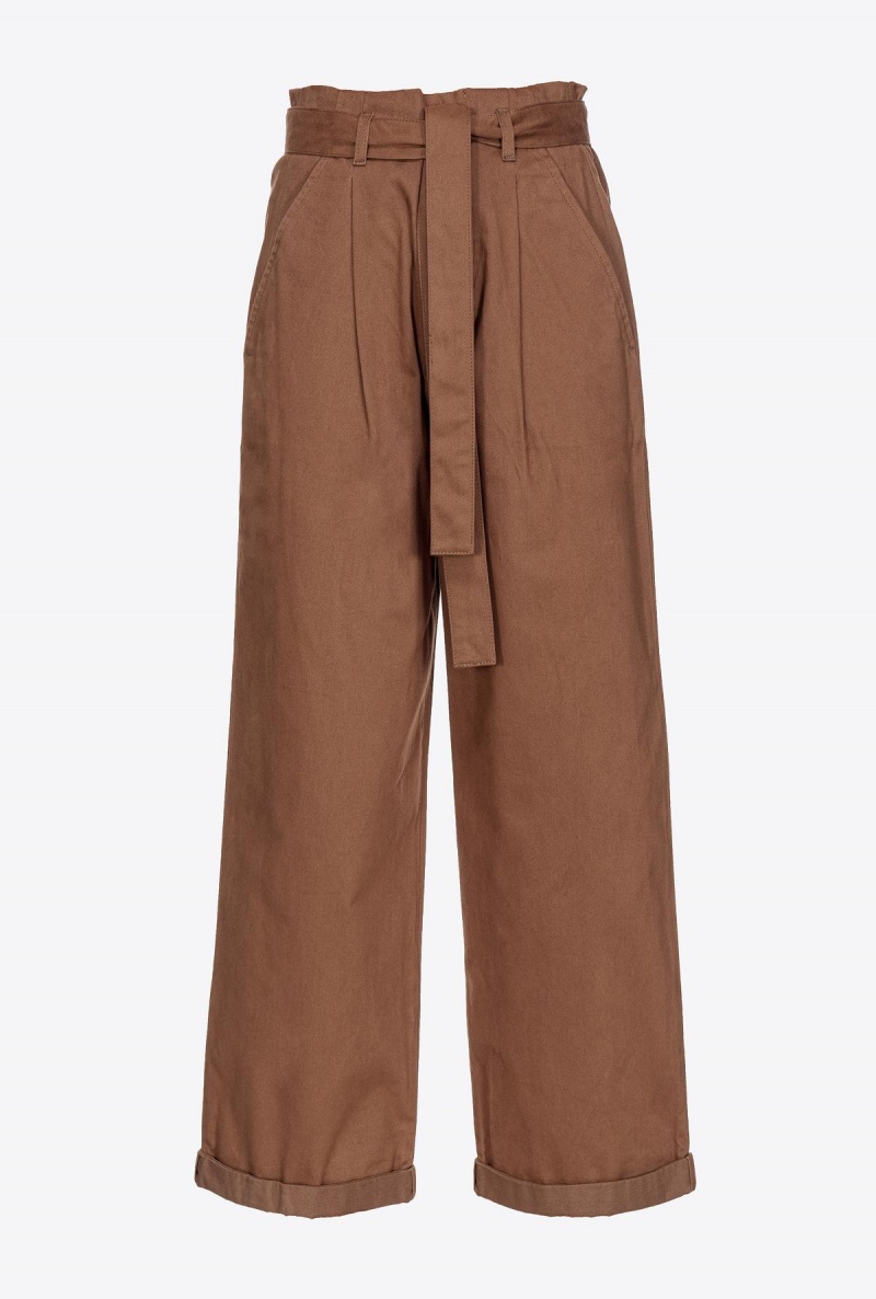 DARK EARTH Pinko Washed cotton wide-leg trousers | MYEGJ30997
