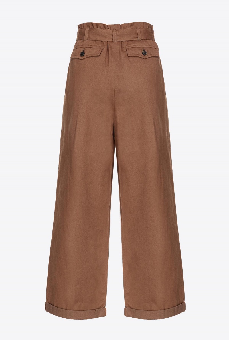 DARK EARTH Pinko Washed cotton wide-leg trousers | MYEGJ30997