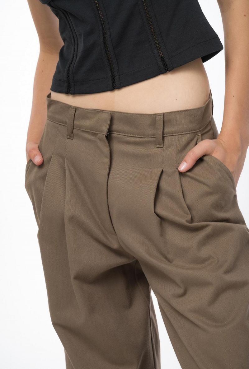 DARK EARTH Pinko Wide-leg cotton trousers | MYJZR68129