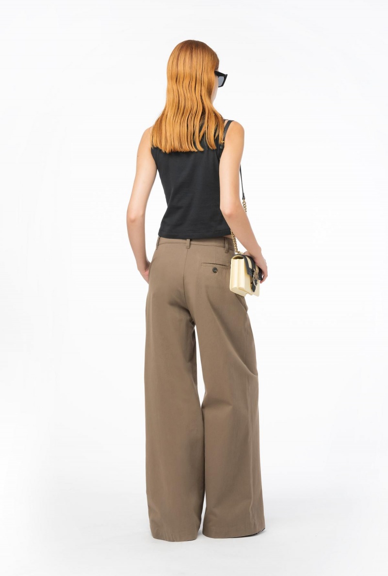 DARK EARTH Pinko Wide-leg cotton trousers | MYJZR68129