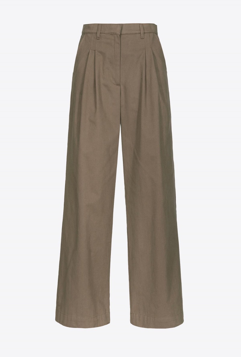 DARK EARTH Pinko Wide-leg cotton trousers | MYJZR68129