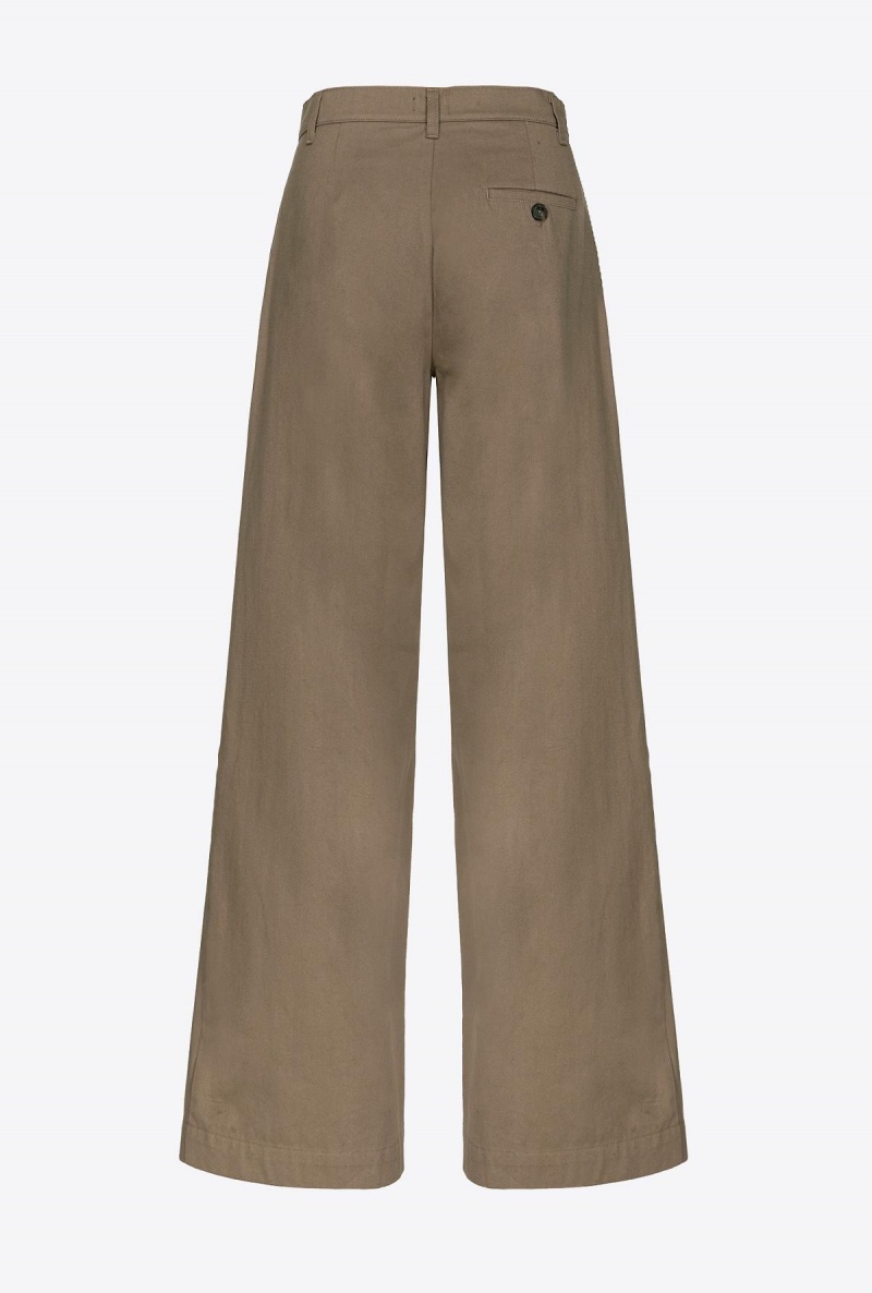 DARK EARTH Pinko Wide-leg cotton trousers | MYJZR68129
