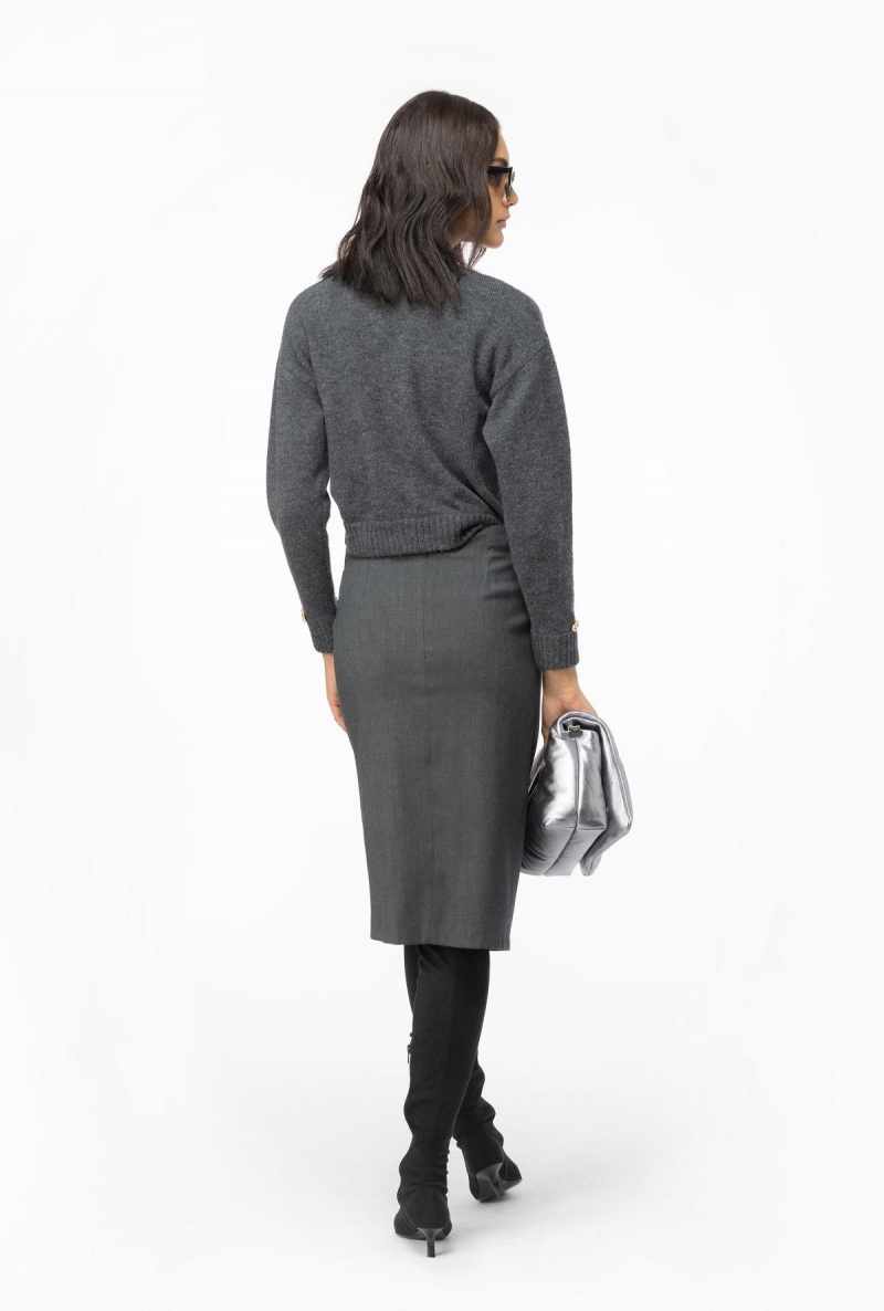 DARK GREY Pinko Calf-length skirt with twist detail | MYICD94568