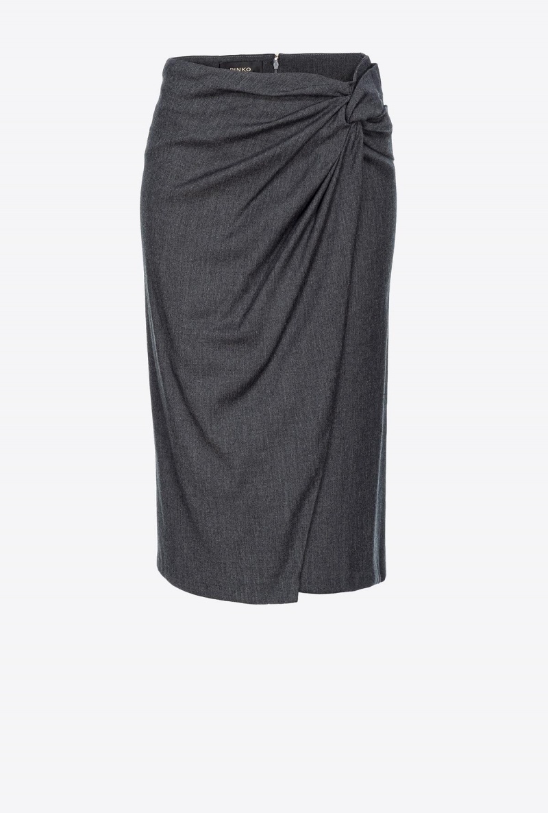 DARK GREY Pinko Calf-length skirt with twist detail | MYICD94568