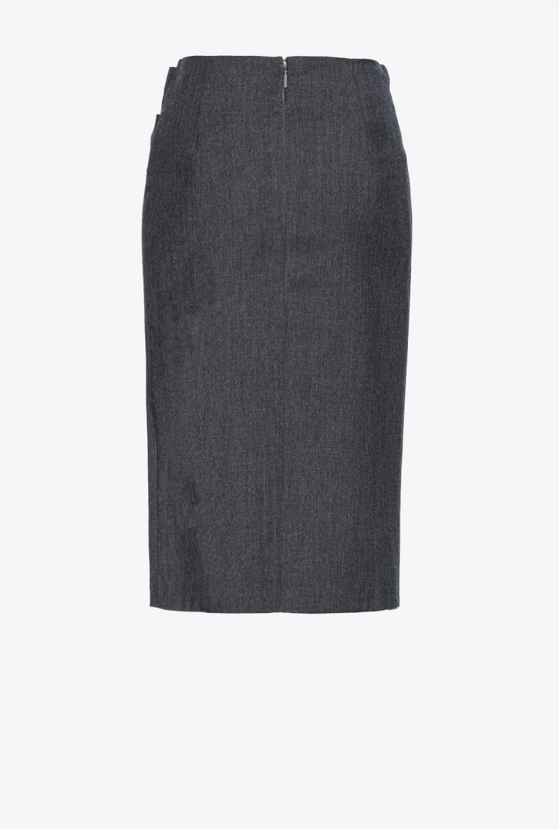 DARK GREY Pinko Calf-length skirt with twist detail | MYICD94568