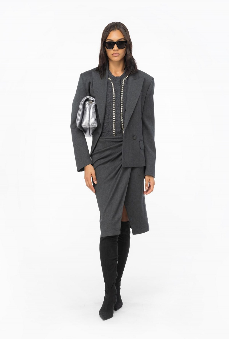 DARK GREY Pinko Calf-length skirt with twist detail | MYICD94568