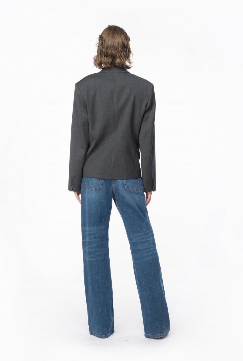 DARK GREY Pinko Flannel blazer with belt | UMYND96886