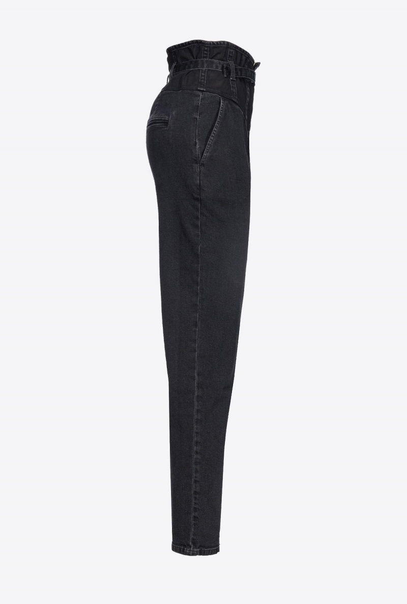 DARK GREY Pinko Jeggings with bustier detail | UMYND99658