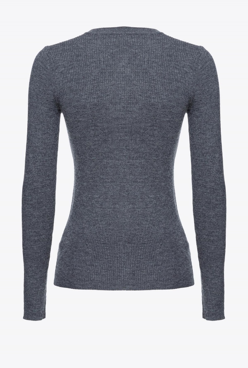 DARK GREY Pinko Slim-fit ribbed cardigan | MYCVG88599
