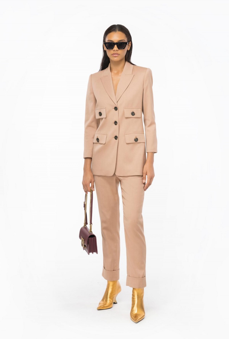 DARK LATTE Pinko Flannel trousers | MYDFL69567