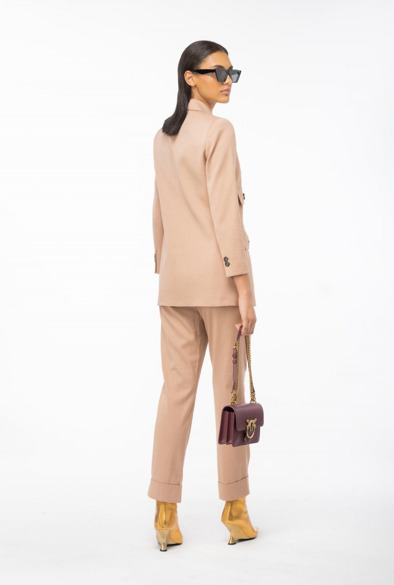 DARK LATTE Pinko Flannel trousers | MYDFL69567