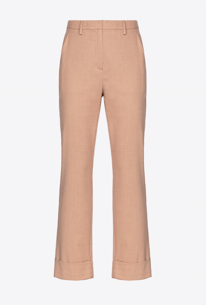 DARK LATTE Pinko Flannel trousers | MYDFL69567